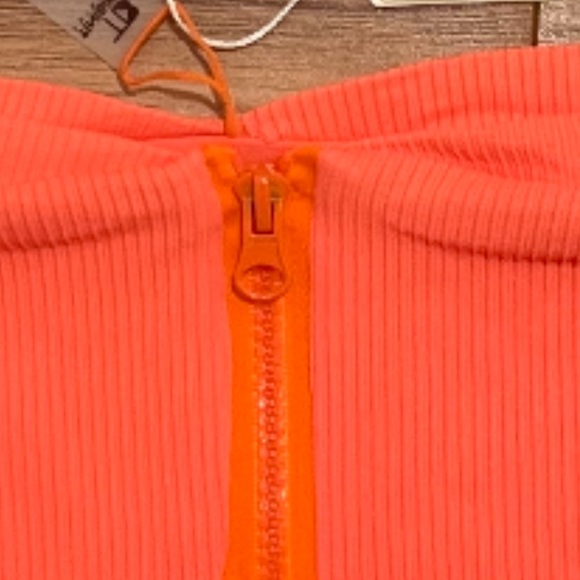 NWT TiniBikini Swimwear Sexy Zipper 2 Piece Bikini Swimsuit Tangerine Size M - Picture 3 of 12